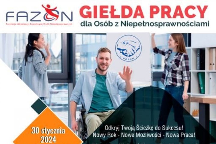 Giełda pracy zorganizowana przez Fundację FAZON i Polską Organizację Pracodawców Osób Niepełnosprawnych 